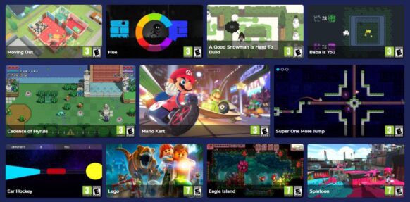 A selection of games from the Family Video Games Database