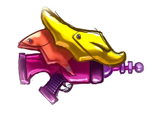 One button weapon concept sketch